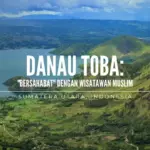 paket wisata danau toba: Pemandangan lanskap Danau Toba dari ketinggian.